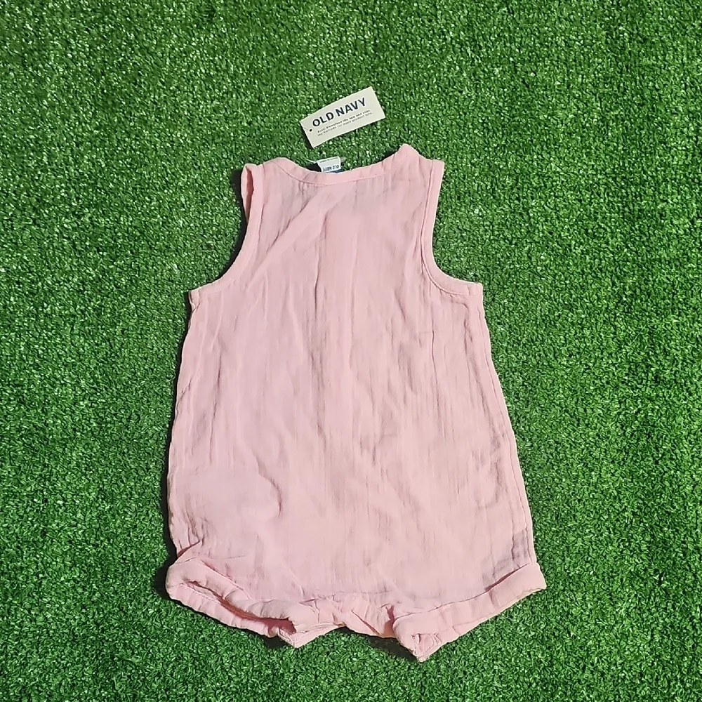 Old Navy Light Pink Baby Romper with Buttons